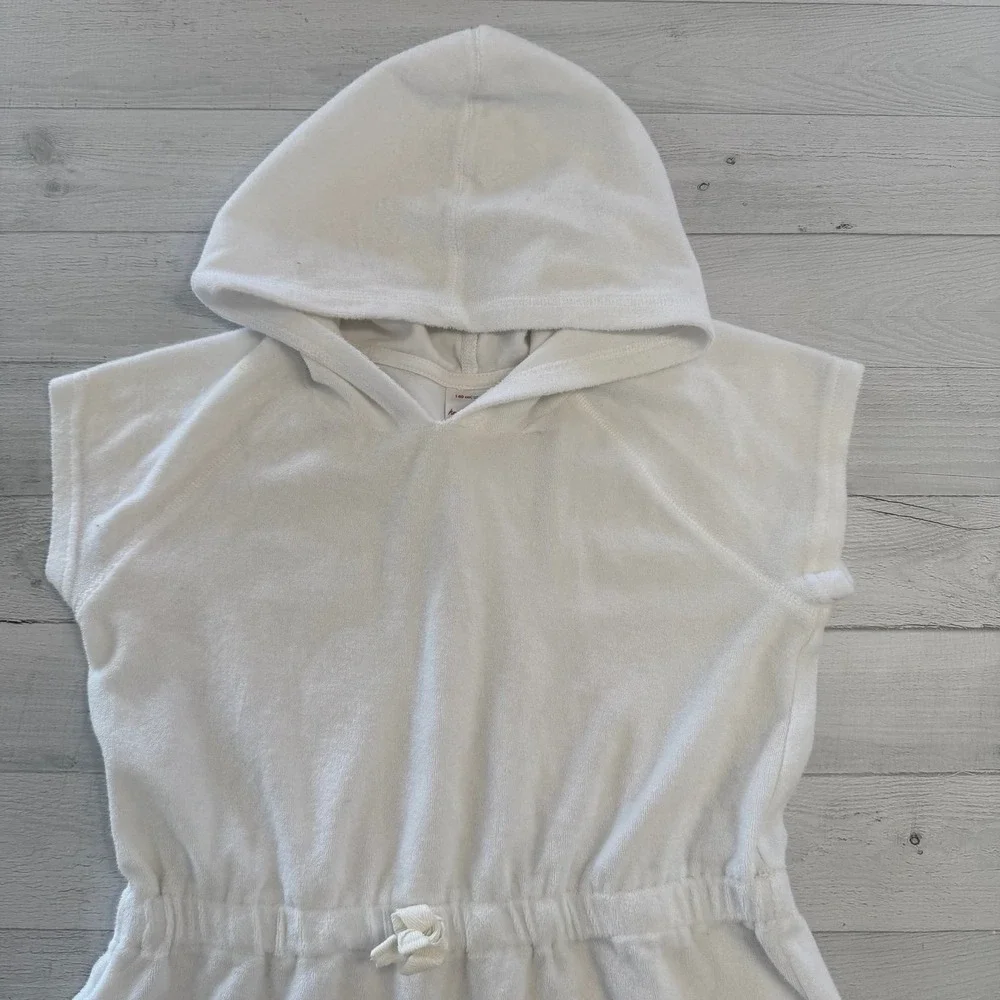 Hanna Andersson girls‎ white toweling hoodie dress 140/10